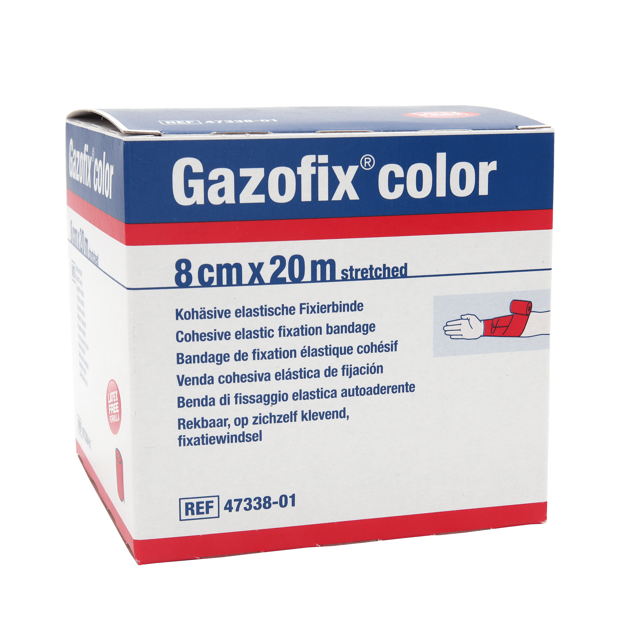 GAZOFIX color Fixierbinde kohäsiv 8 cmx20 m pink