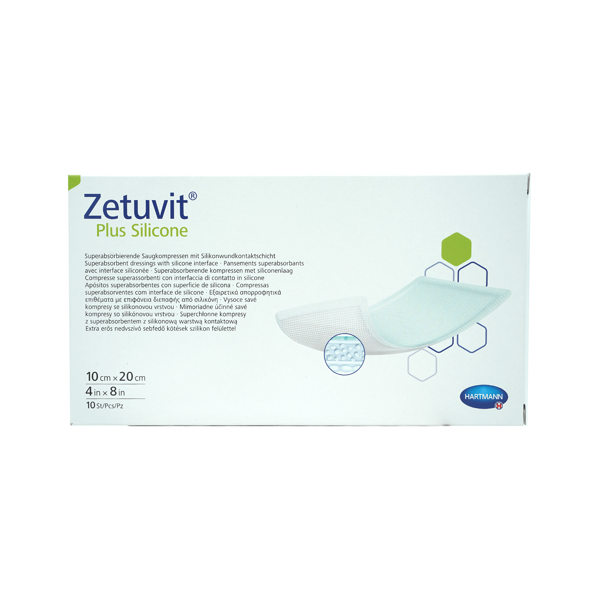 Zetuvit Plus Silicone steril 10 x 20 cm (10 Stk.)