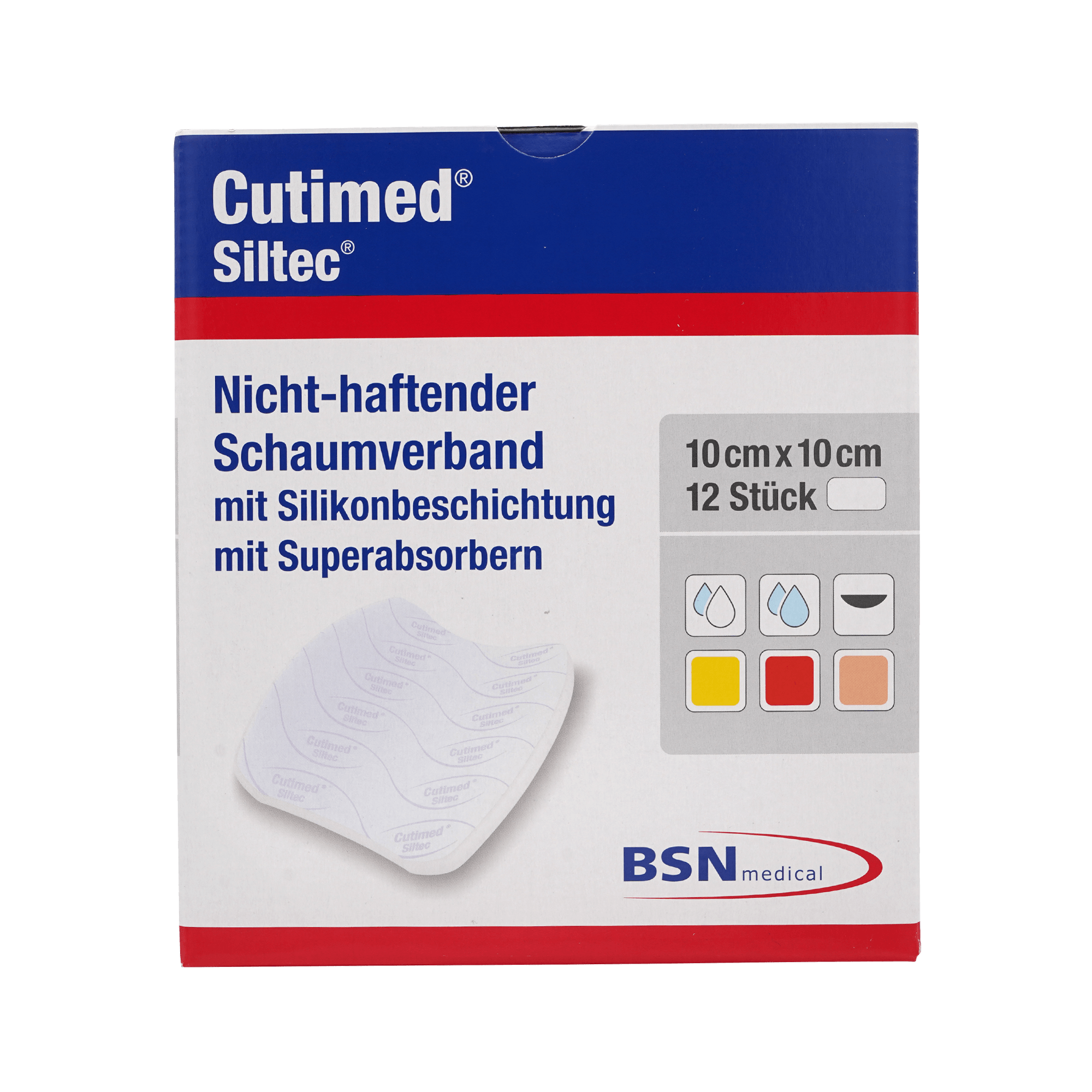 Cutimed® Siltec® 10x10 cm Nicht-haftender Schaumverband