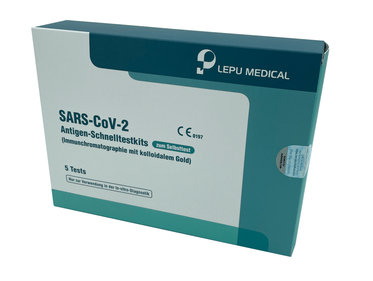 LEPU MEDICAL SARS-CoV-2 Antigen-Schnelltestkits Selbsttest (5 Stück)