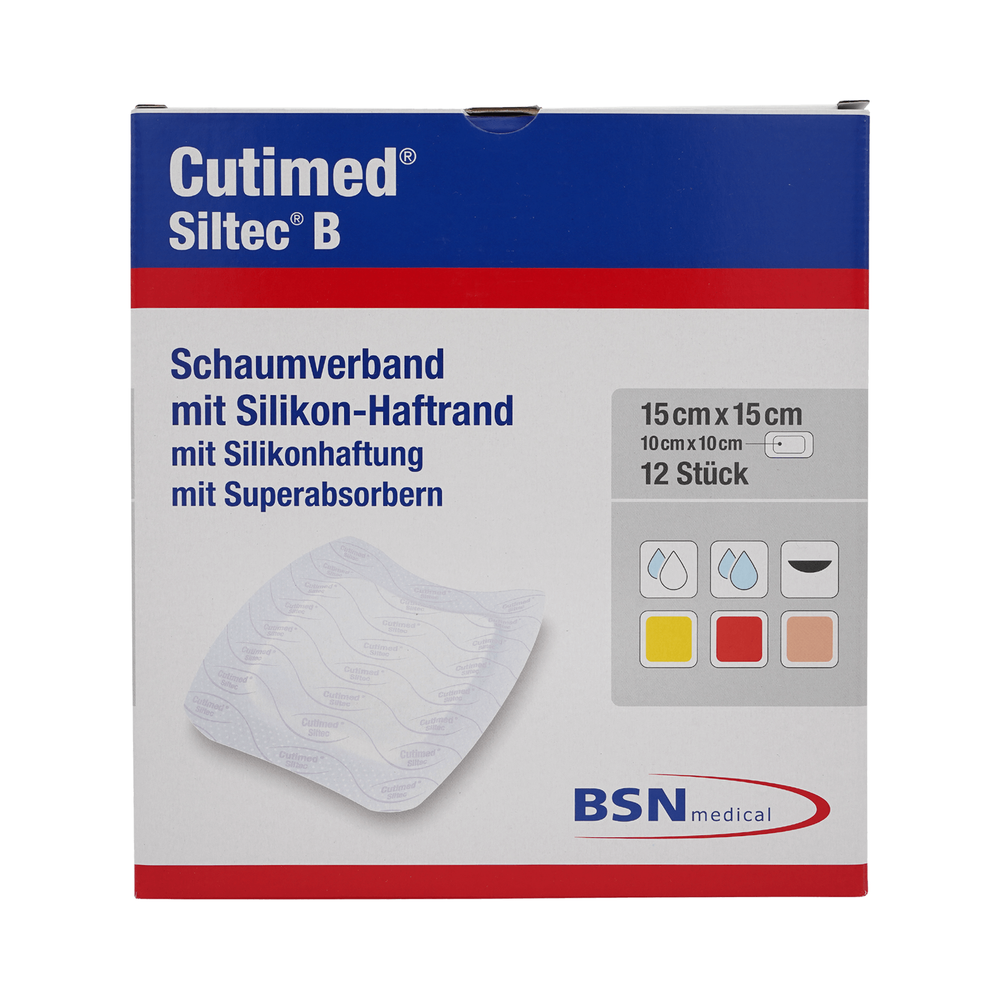 Cutimed® Siltec® B 15x15 cm Schaumverband